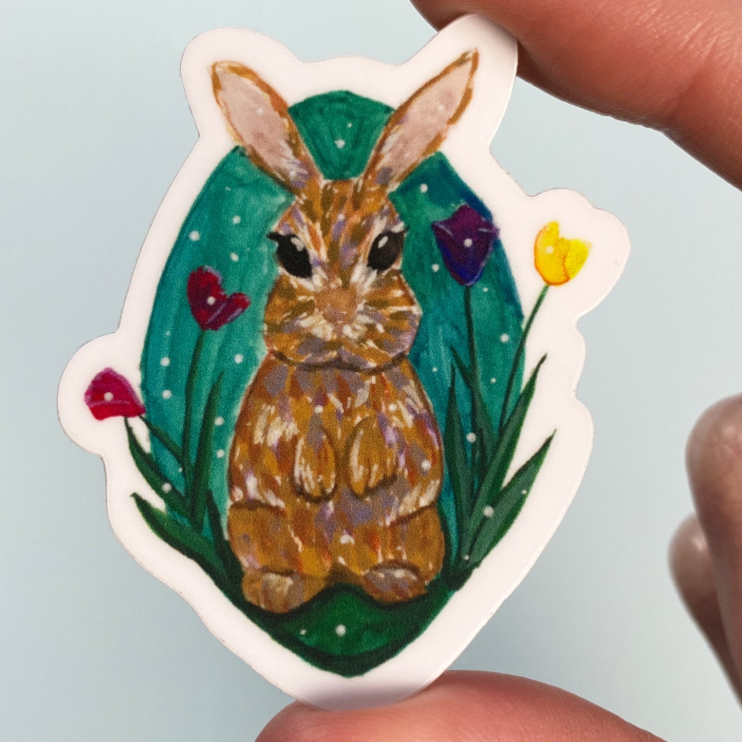 Whimsical Bunny & Sticker