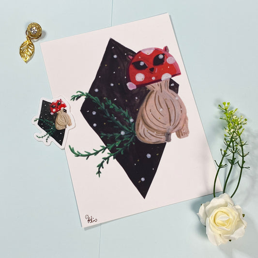 Whimsical Creature & Sticker